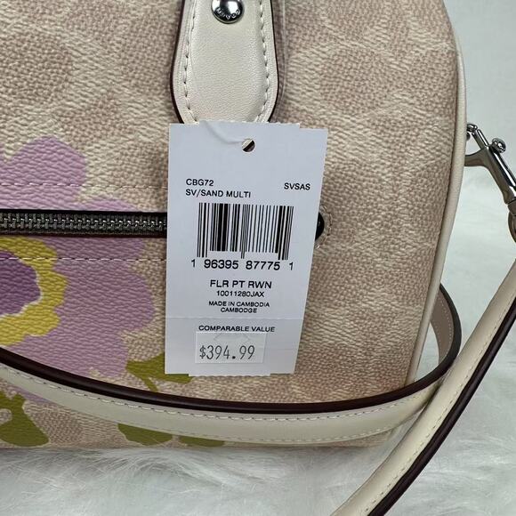 COACH Rowan Satchel Crossbody Bag Signature Canvas Floral Print CBG72 Sand NWT - Picture 4 of 11